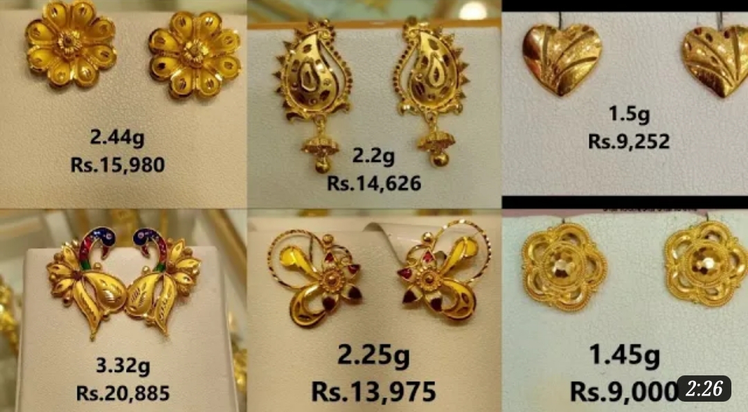 Beautiful Gold Earrings Designs With Price
