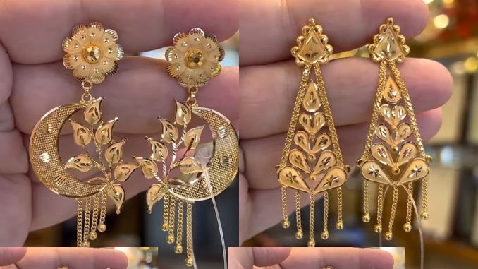 Latest light weight gold earrings designs