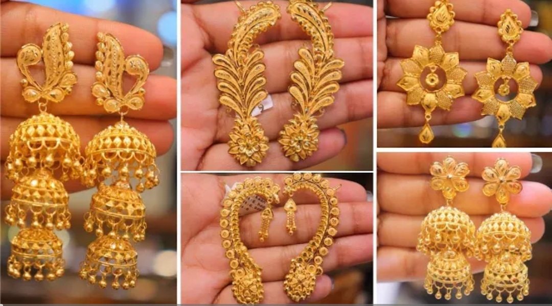 Beautiful Gold Earrings Designs With Collection 