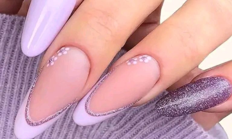 Purple nail Designs simple