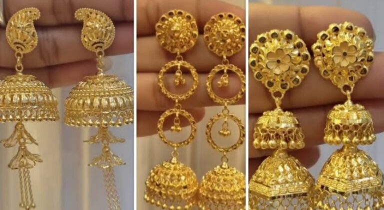 Latest Gold Jhumka Earrings Designs 