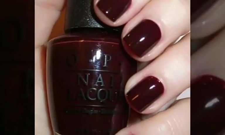 Wine colored nails