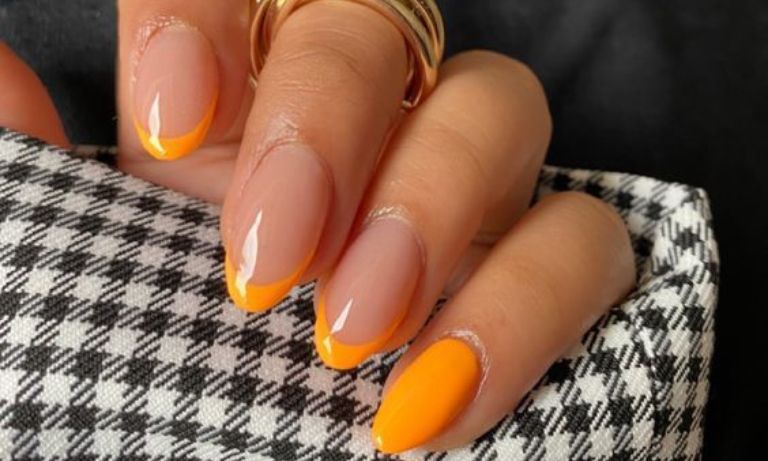 Tangerine French Tip Nails